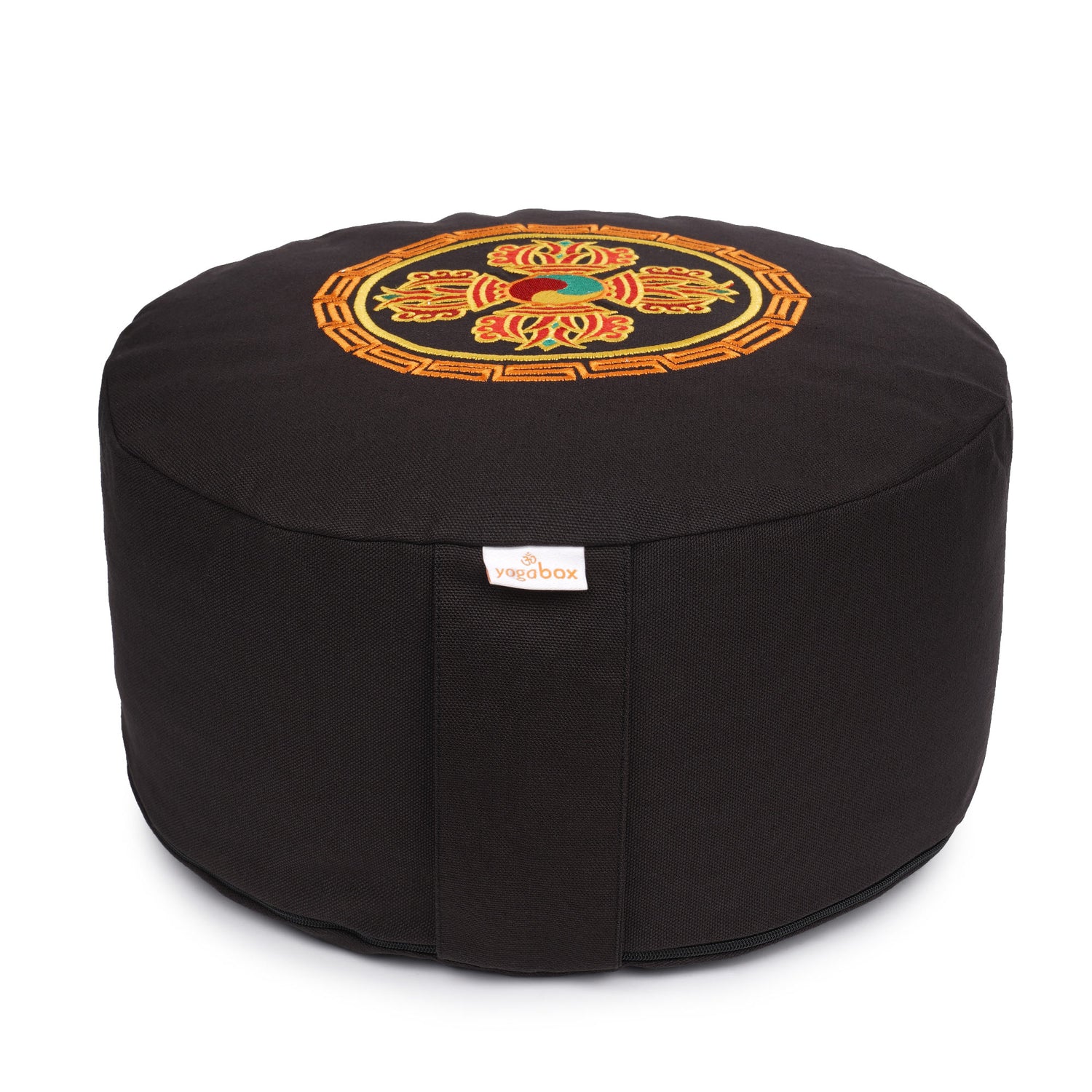 Meditationskissen Glückssitz® Doppeldorje schwarz 33 x 33 x 15 cm Buchweizenschalen