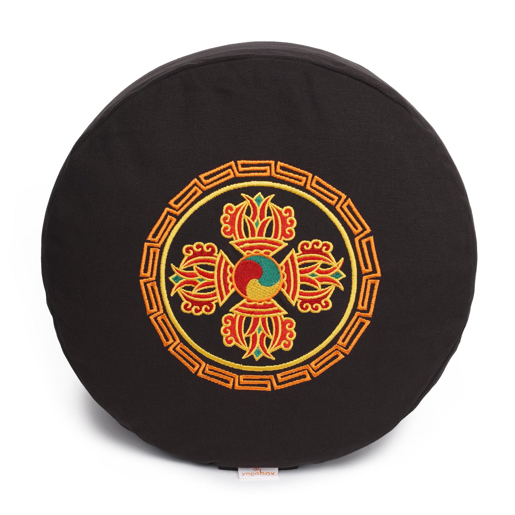 Meditationskissen Glückssitz® Doppeldorje schwarz 33 x 33 x 15 cm Buchweizenschalen