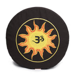 Meditationskissen Glückssitz® Sonne O M Stick schwarz/gelb/orange 33 x 33 x 15 cm Buchweizenschalen