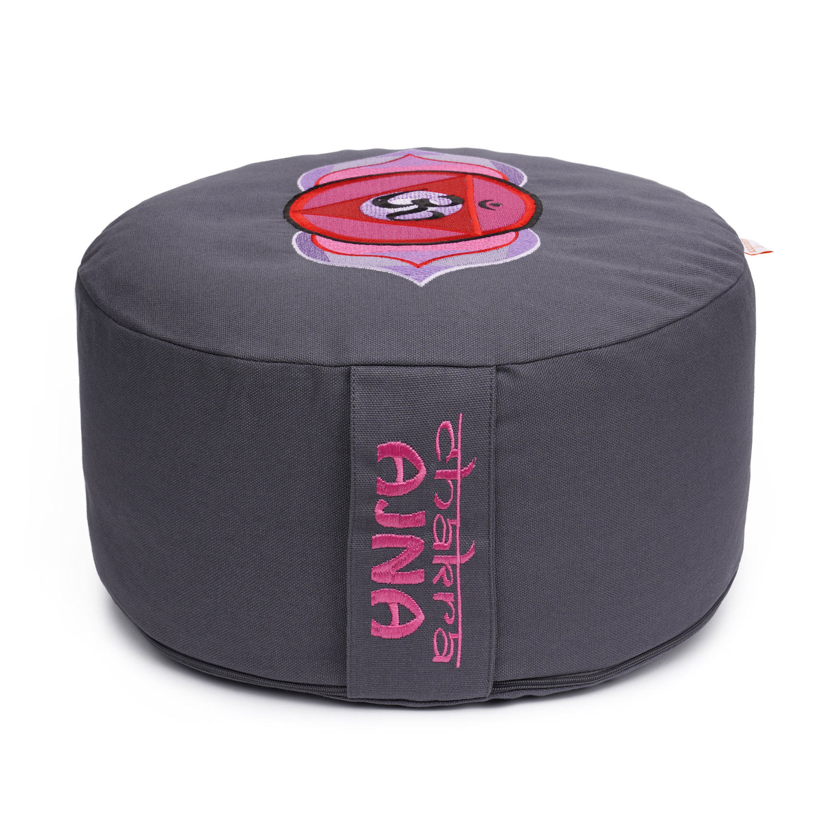 Meditationskissen Glückssitz® Chakra grau 33 x 33 x 15 cm Buchweizenschalen Chakra 3.Auge-Chakra (Ajña)