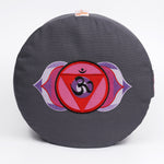 Meditationskissen Glückssitz® Chakra grau 33 x 33 x 15 cm Buchweizenschalen Chakra 3.Auge-Chakra (Ajña)
