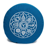 Meditationskissen Glückssitz® 8 Glückverheißende Symbole petrol 33 x 33 x 15 cm Buchweizenschalen