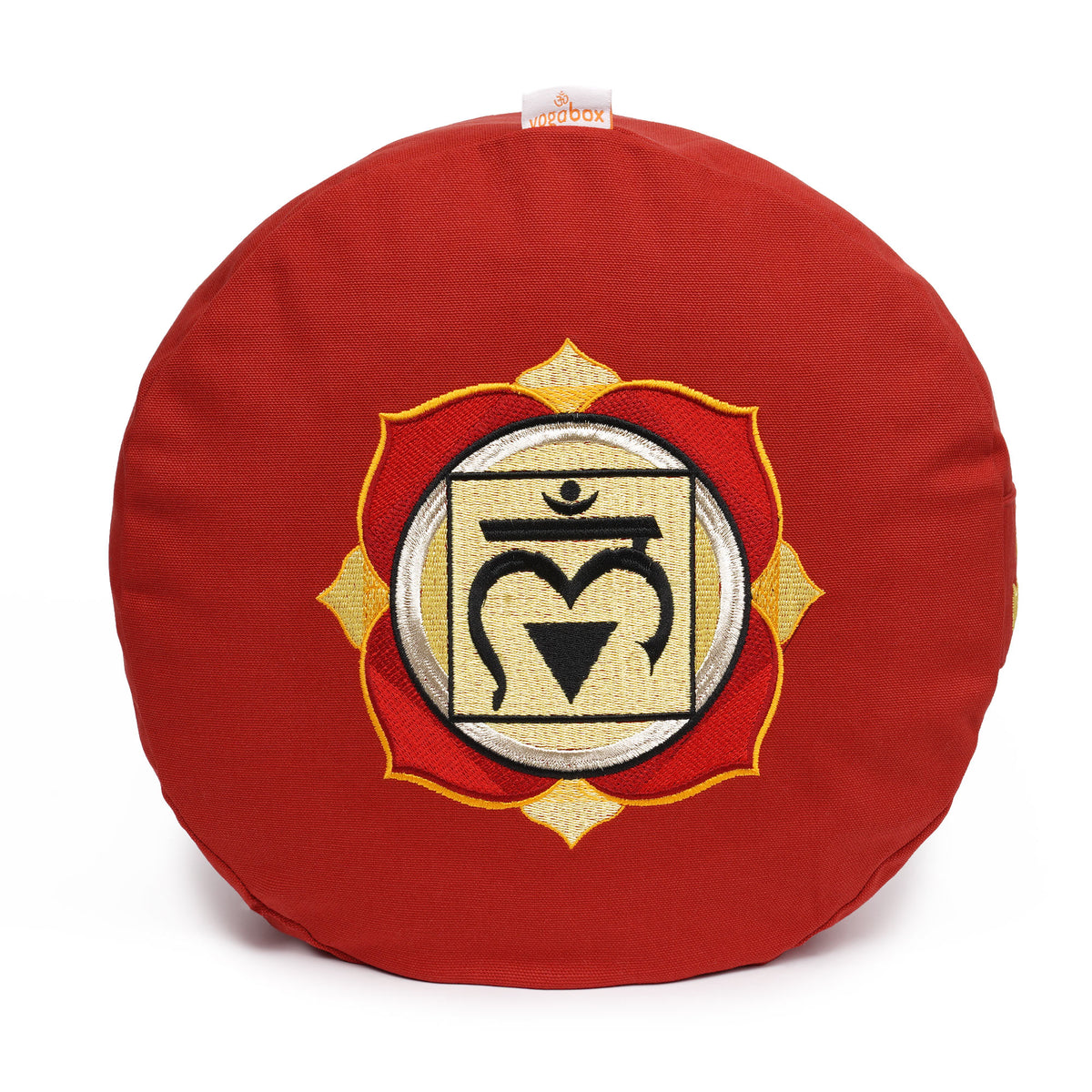 Meditationskissen Glückssitz® Chakra bordeaux 33 x 33 x 15 cm Buchweizenschalen Chakra Wurzel-Chakra (Muladhara)