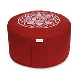Meditationskissen Glückssitz® 8 Glückverheißende Symbole bordeaux 33 x 33 x 15 cm Buchweizenschalen