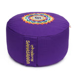 Meditationskissen Glückssitz® Chakra lila 33 x 33 x 15 cm Buchweizenschalen Chakra Kronen-Chakra mit OM (Sahasrara)