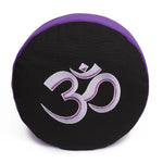 Meditationskissen Glückssitz® mit O M - Symbol violett/schwarz 33 x 33 x 15 cm Buchweizenschalen