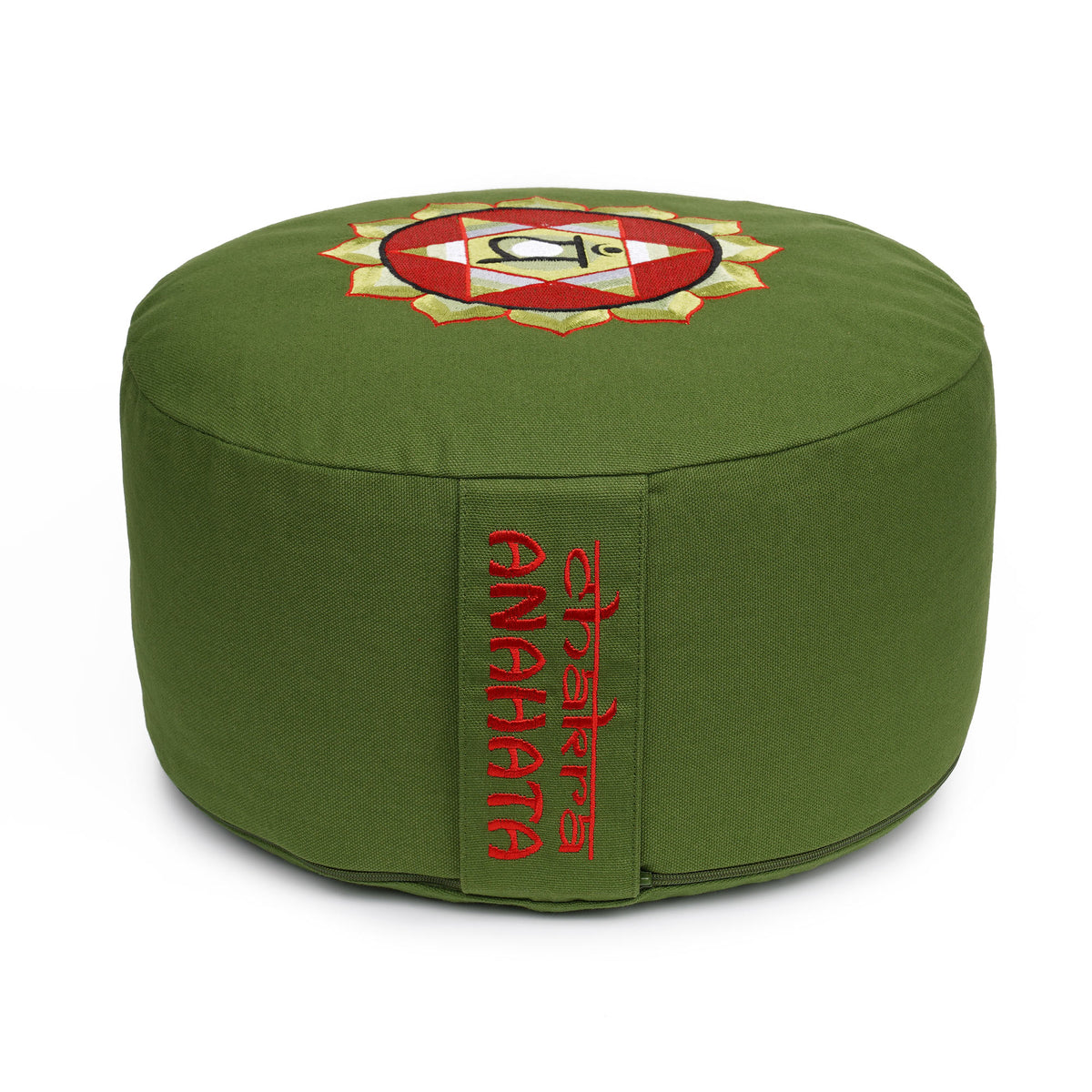 Meditationskissen Glückssitz® Chakra grün 33 x 33 x 15 cm Buchweizenschalen Chakra Herz-Chakra (Anahata)