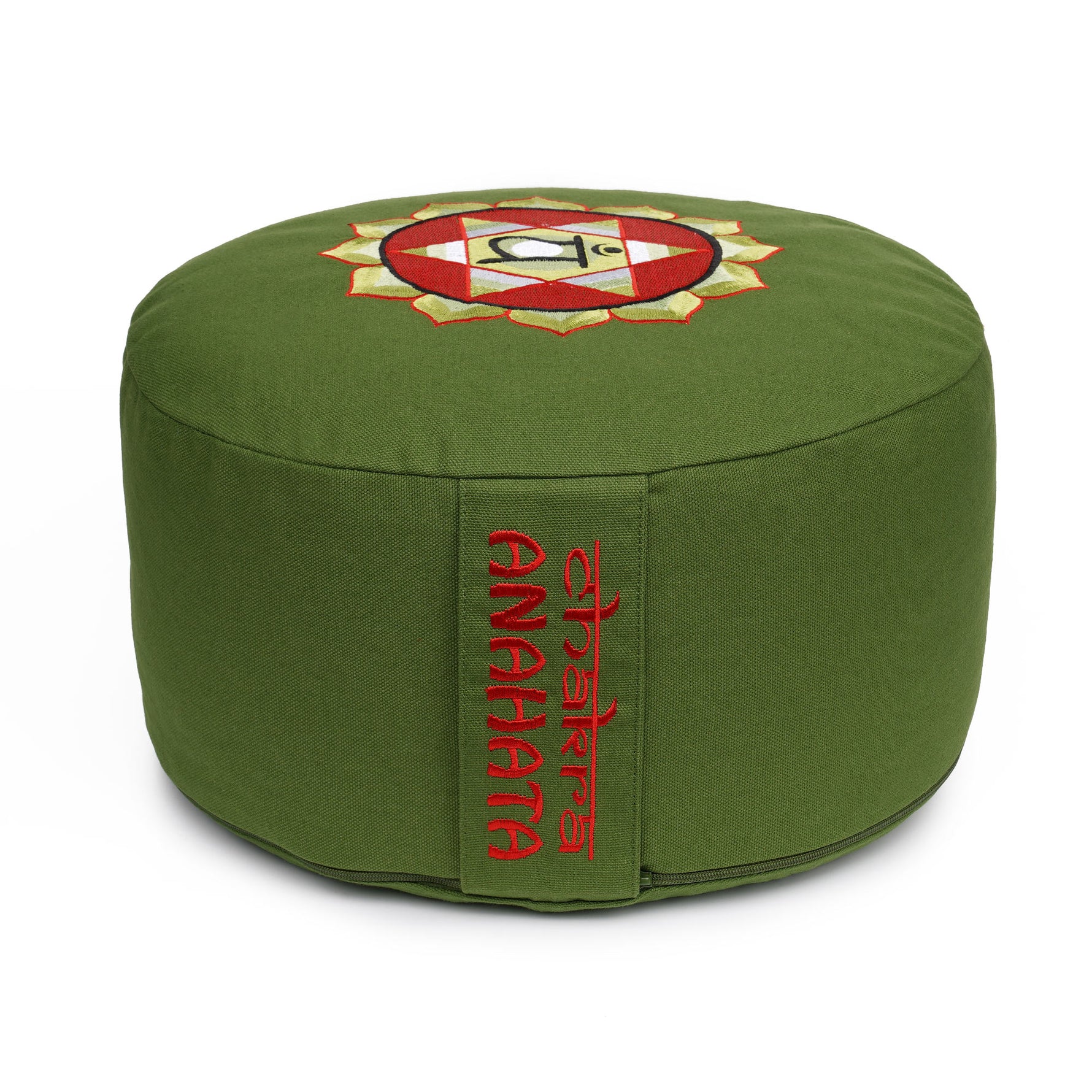 Meditationskissen Glückssitz® Chakra grün 33 x 33 x 15 cm Buchweizenschalen Chakra Herz-Chakra (Anahata)