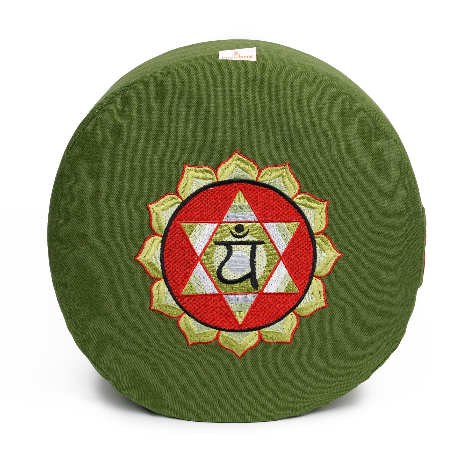 Meditationskissen Glückssitz® Chakra grün 33 x 33 x 15 cm Buchweizenschalen Chakra Herz-Chakra (Anahata)