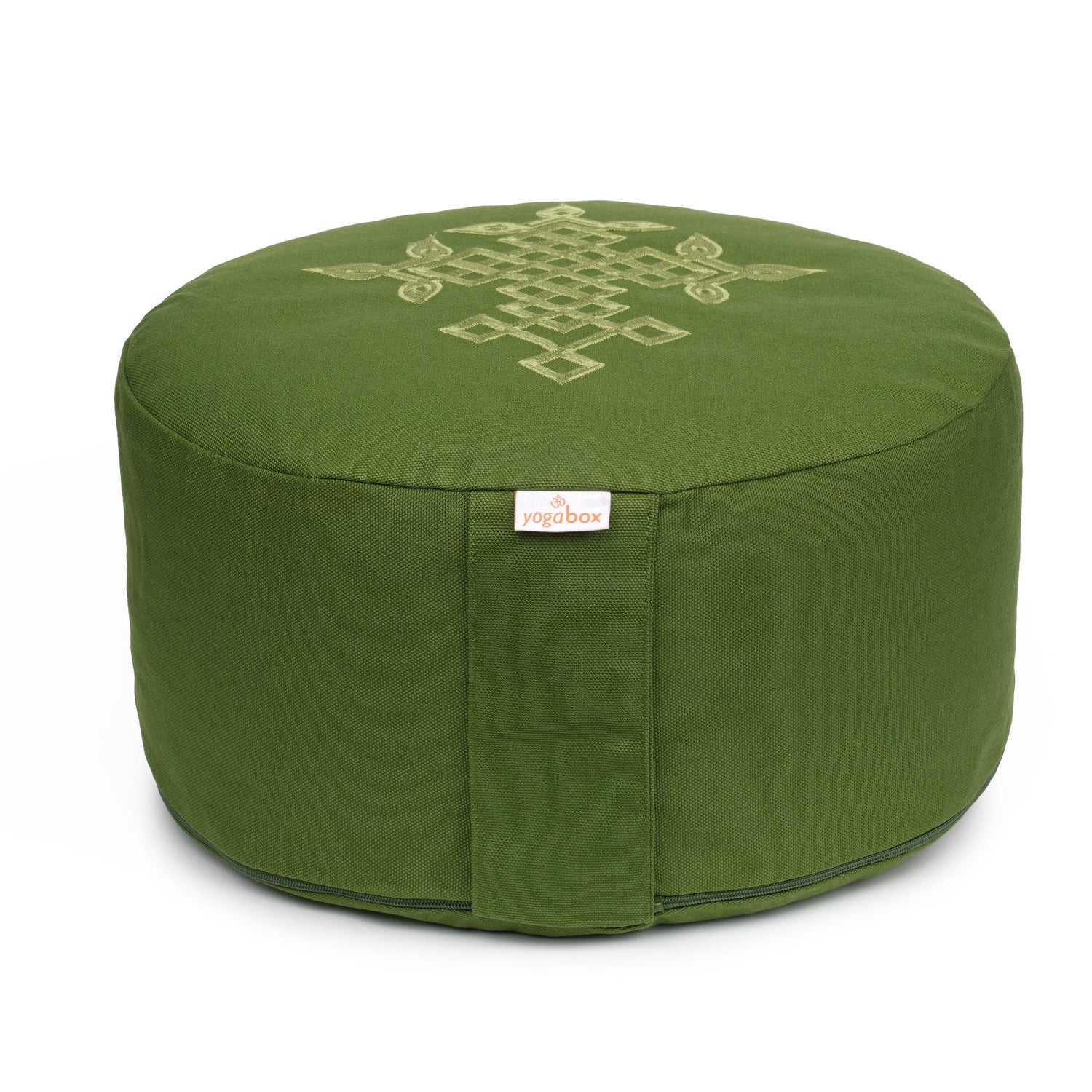 Meditationskissen Glückssitz® keltischer Baum des Lebens olive 33 x 33 x 15 cm Buchweizenschalen
