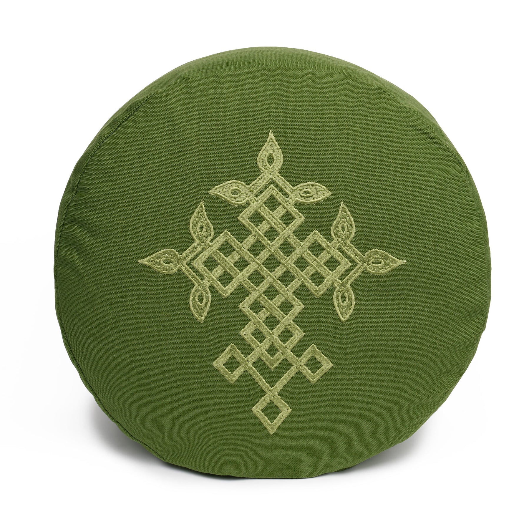 Meditationskissen Glückssitz® keltischer Baum des Lebens olive 33 x 33 x 15 cm Buchweizenschalen