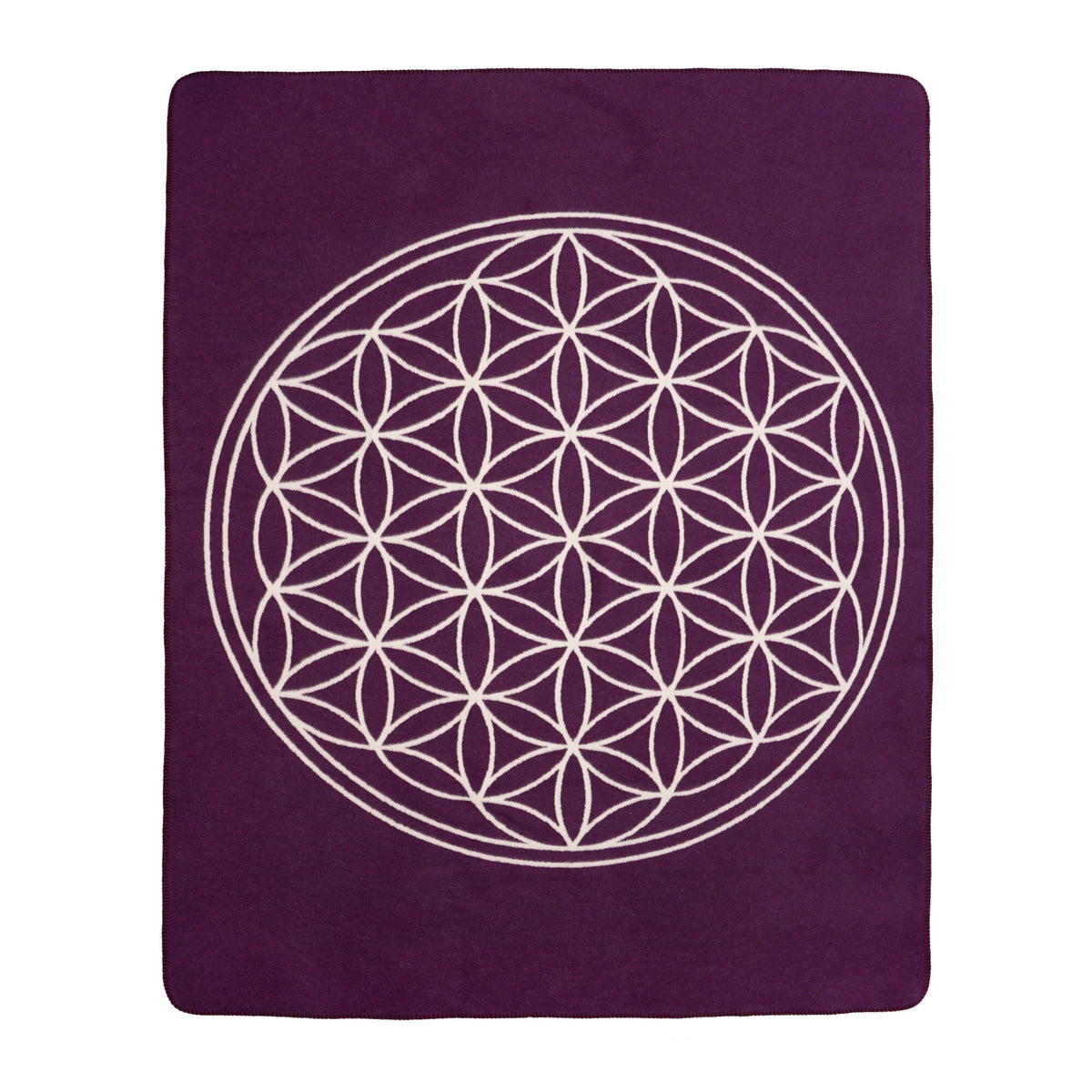 Yogadecke Blume des Lebens - regional hergestellt aubergine / natur 150 x 200 cm 