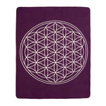 Yogadecke Blume des Lebens - regional hergestellt aubergine / natur 150 x 200 cm 