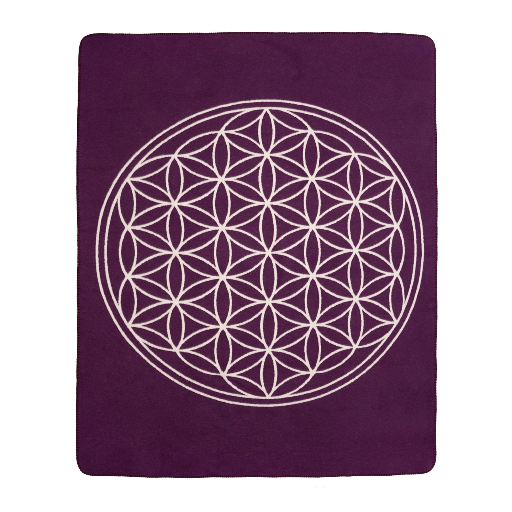Yogadecke Blume des Lebens - regional hergestellt aubergine / natur 150 x 200 cm 