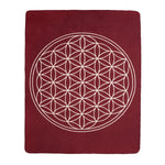 Yogadecke Blume des Lebens - regional hergestellt bordeaux / natur 150 x 200 cm 