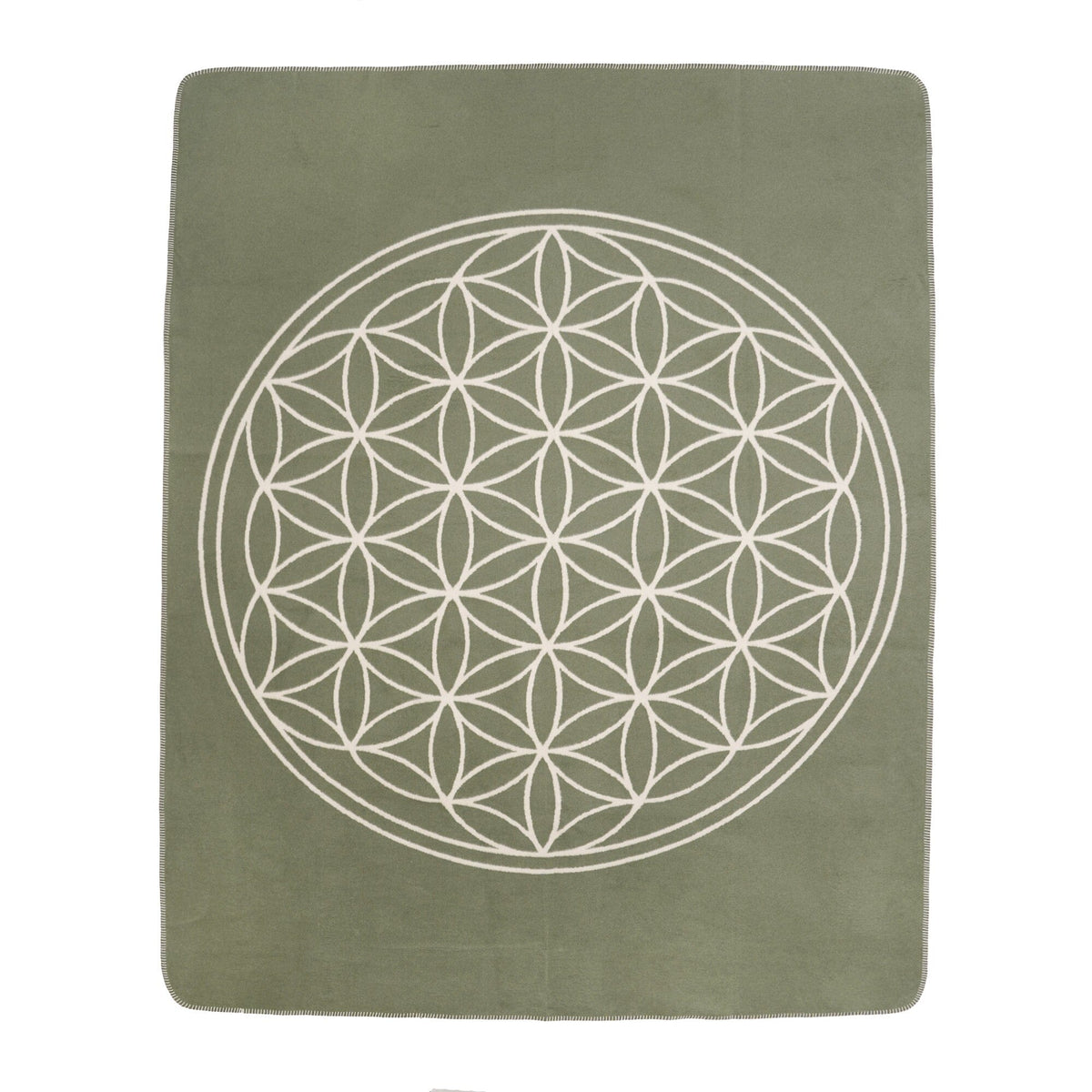 Yogadecke Blume des Lebens - regional hergestellt forestgreen / natur 150 x 200 cm 