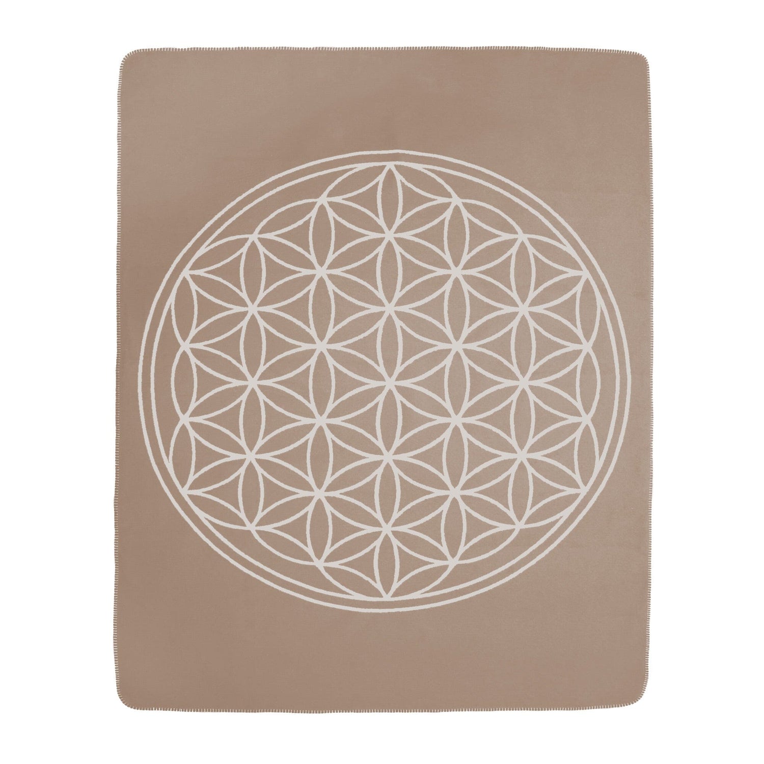 Yogadecke Blume des Lebens - regional hergestellt hermelin / natur 150 x 200 cm 