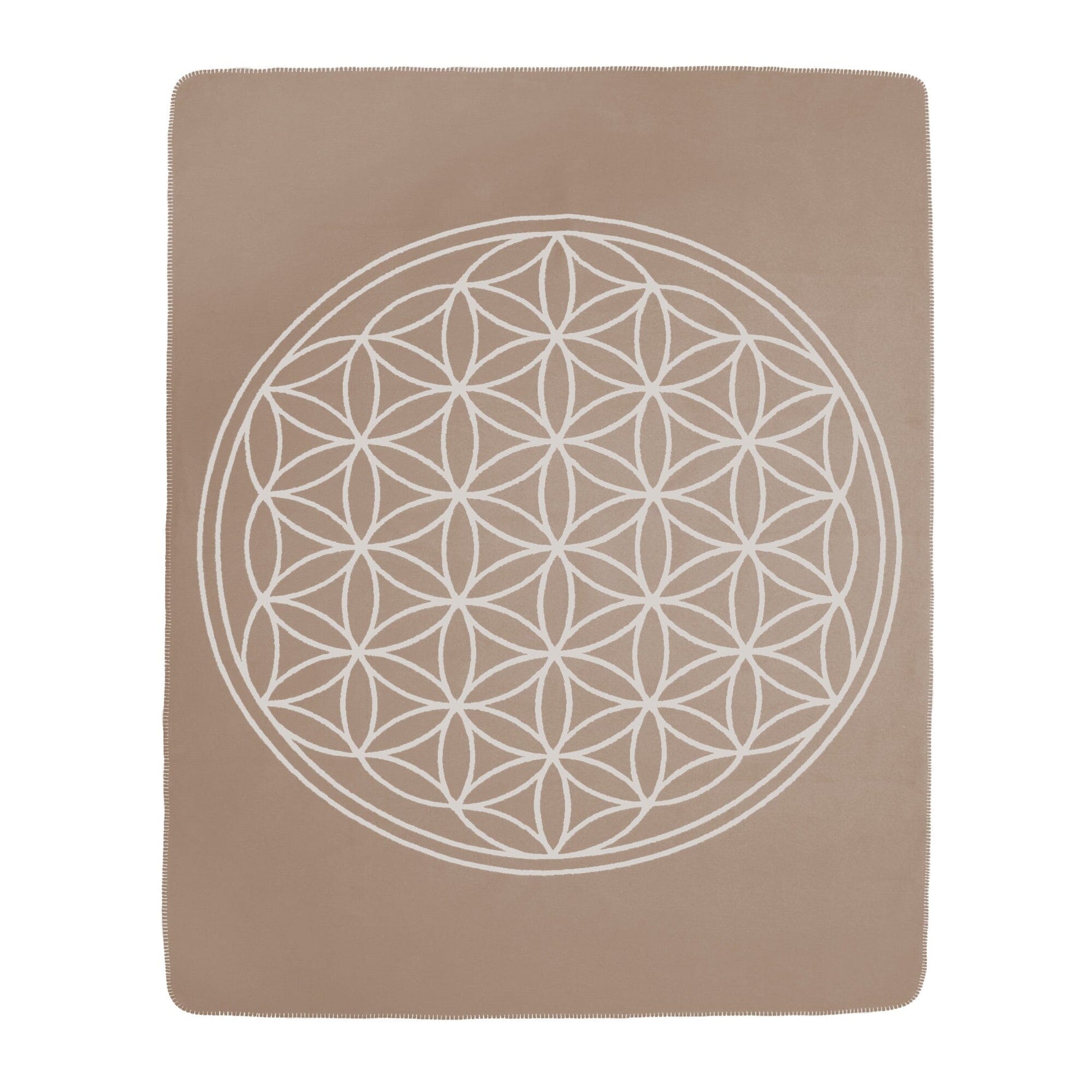 Yogadecke Blume des Lebens - regional hergestellt hermelin / natur 150 x 200 cm 