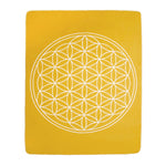 Yogadecke Blume des Lebens - regional hergestellt honeygold / natur 150 x 200 cm 
