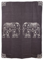 Yogadecke Elefanten - regional hergestellt dunkelgrau / natur 150 x 200 cm 