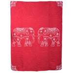 Yogadecke Elefanten - regional hergestellt rot / natur 150 x 200 cm 