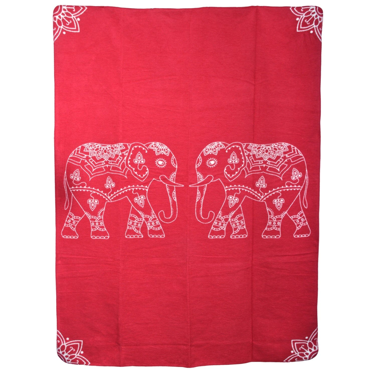 Yogadecke Elefanten - regional hergestellt rot / natur 150 x 200 cm 