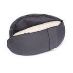 Yogakissen Halbmond BASIC grau 40 x 17 x 12 cm Buchweizenschalen