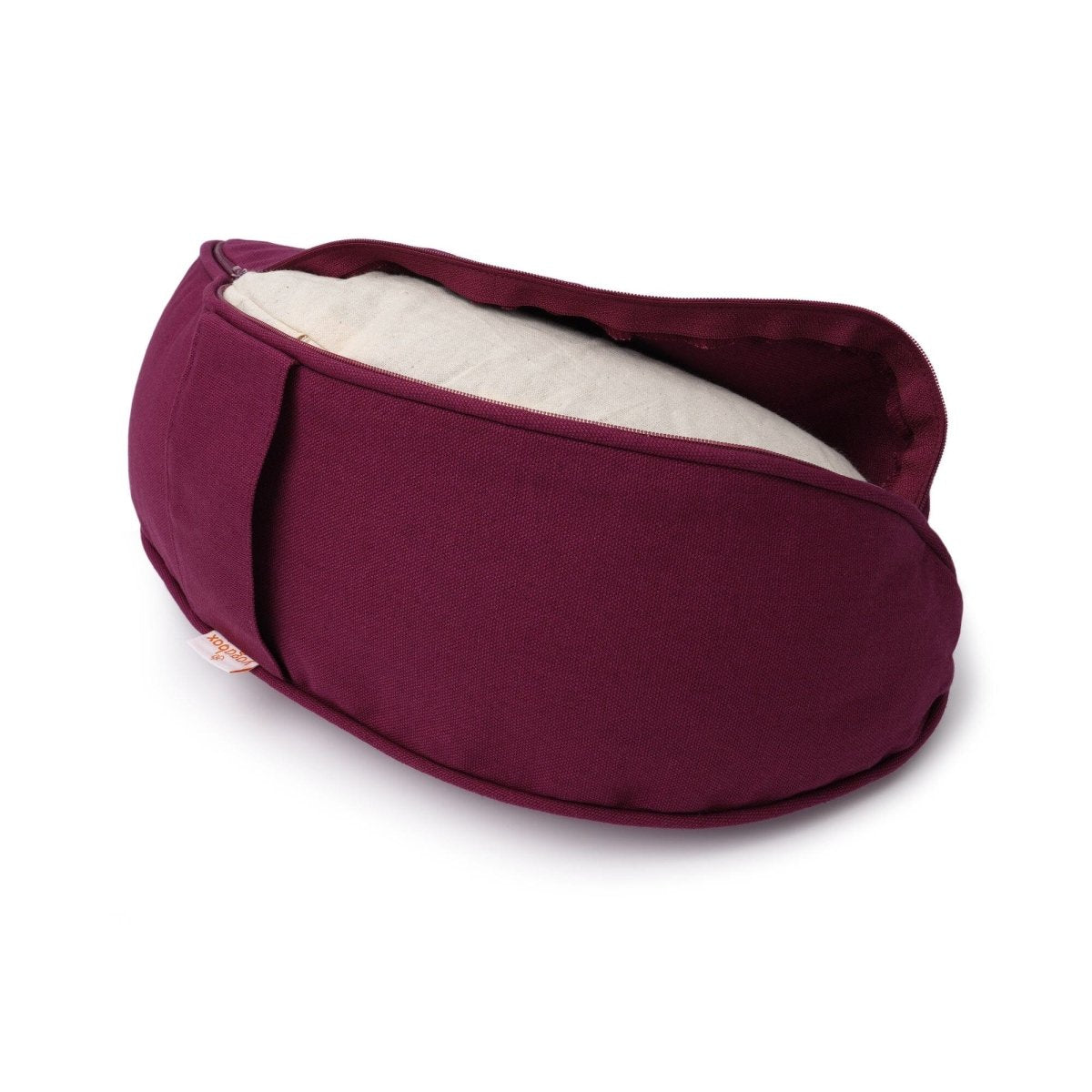 Yogakissen Halbmond BASIC Lotus Stick weiß - YOVANA GmbH • yogabox.de