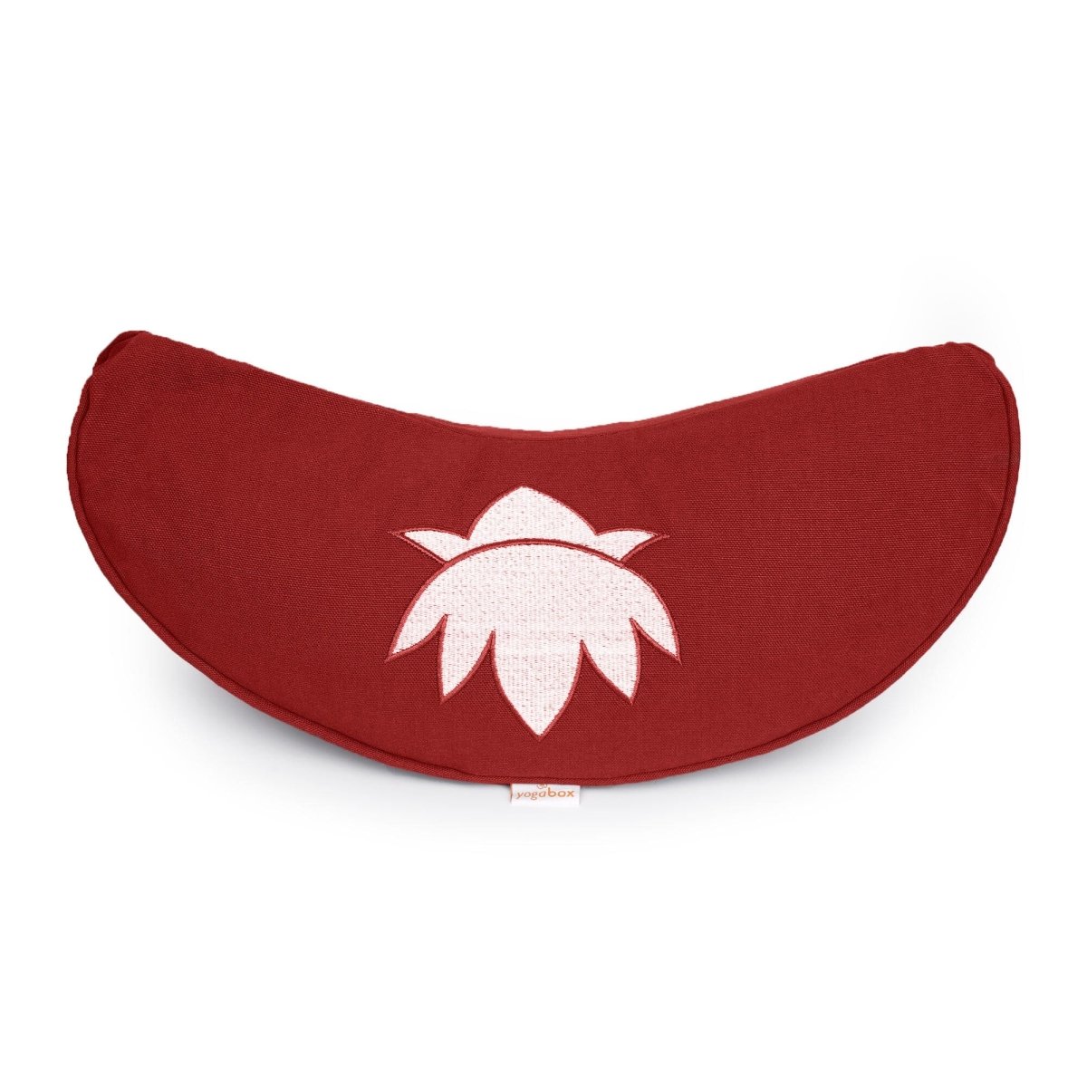 Yogakissen Halbmond BASIC Lotus Stick weiß - YOVANA GmbH • yogabox.de