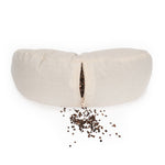 Yogakissen Halbmond BASIC Lotus Stick weiß - YOVANA GmbH • yogabox.de