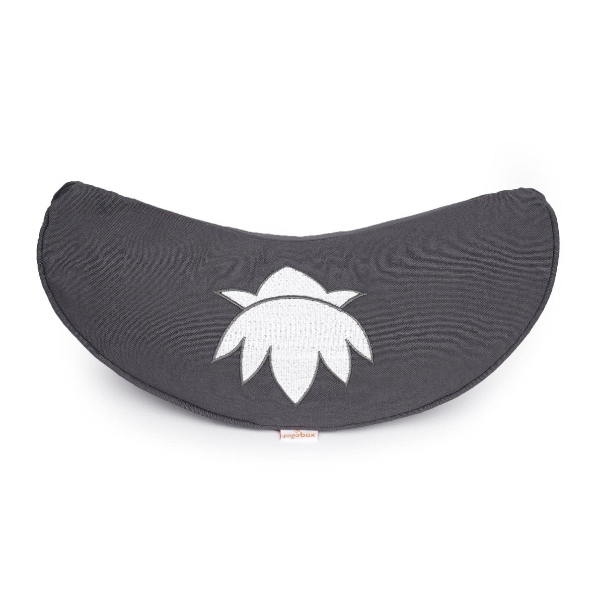 Yogakissen Halbmond BASIC Lotus Stick weiß - YOVANA GmbH • yogabox.de