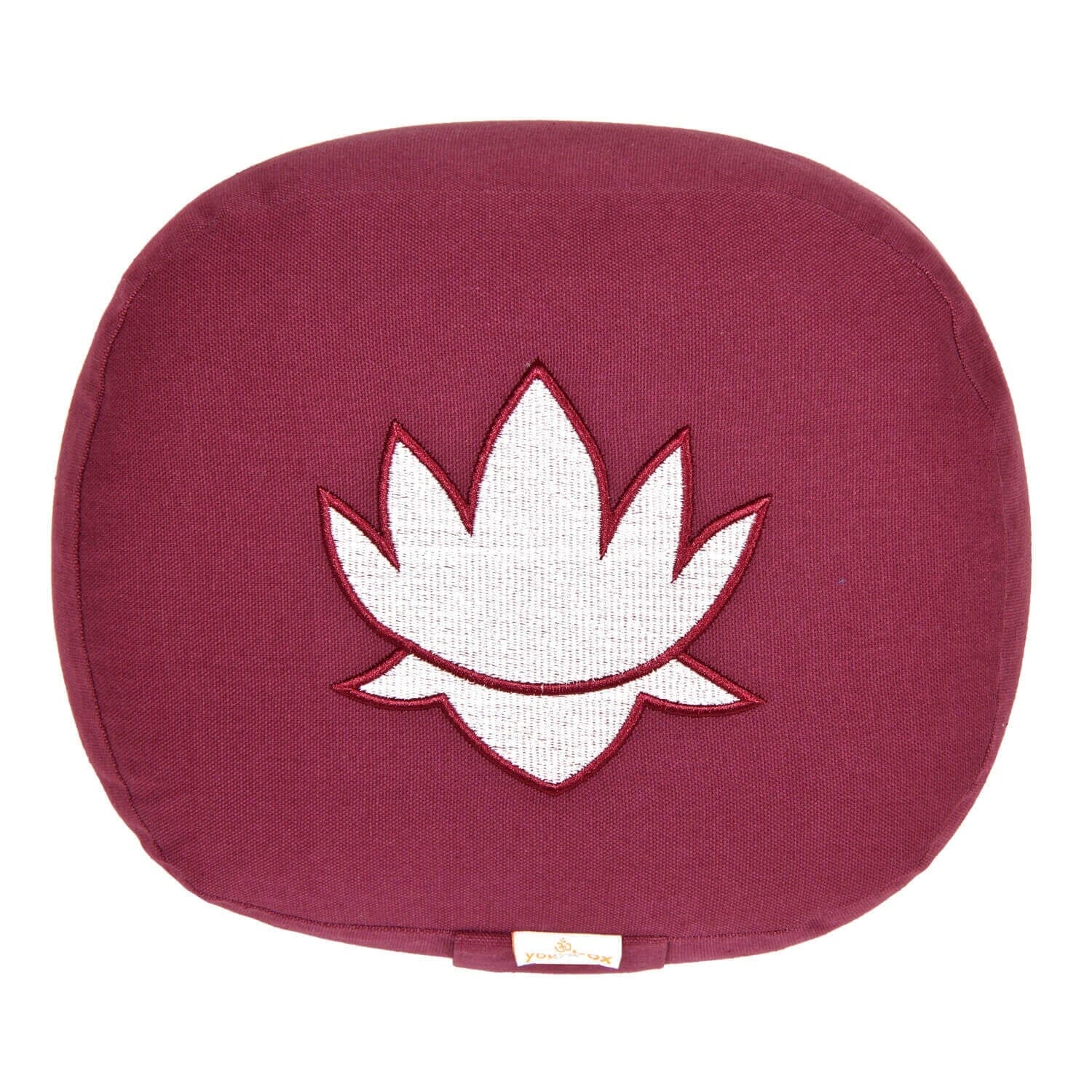 Yogakissen oval Lotus Stick BASIC aubergine 28 x 23 x 13 cm Buchweizenschalen