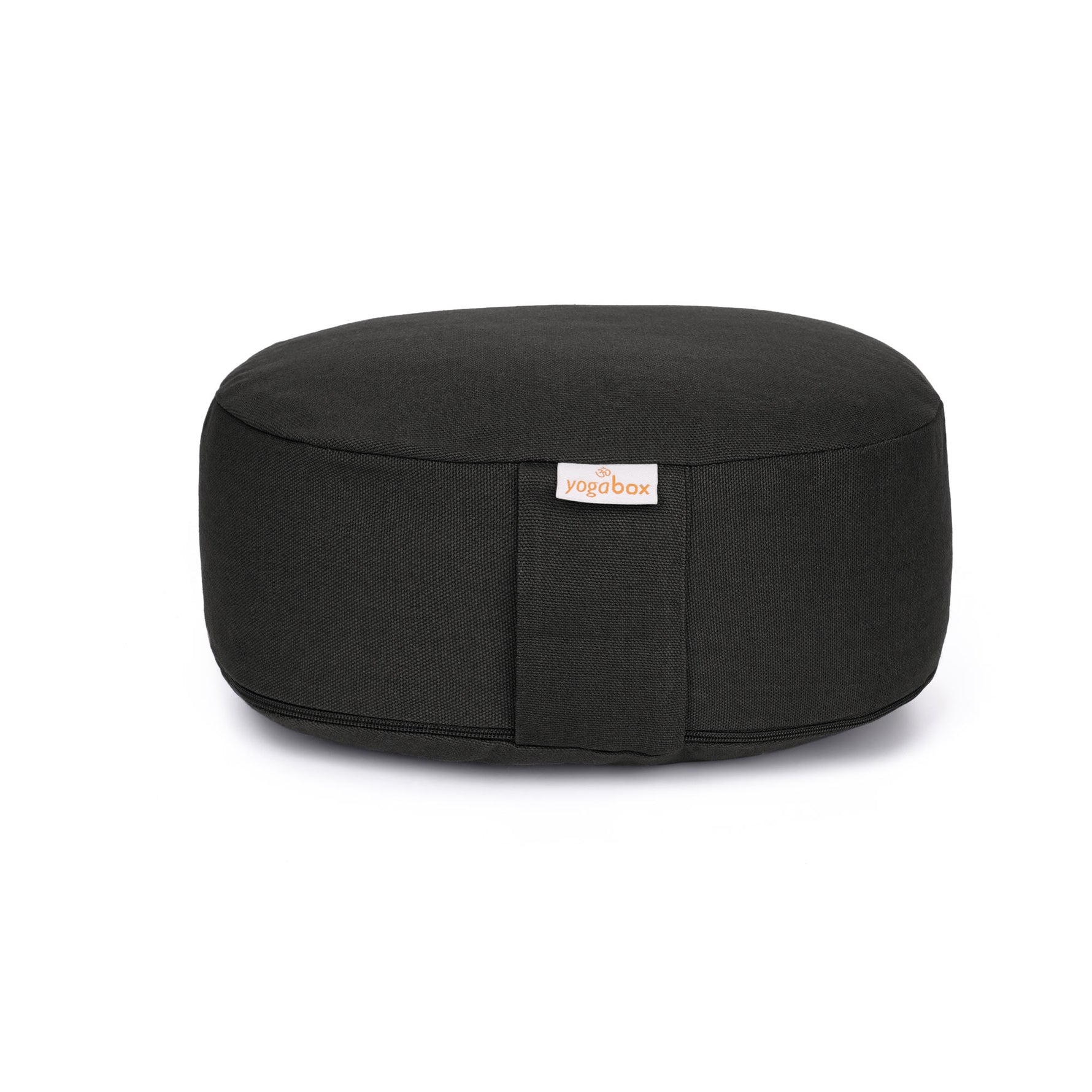 Yogilino® Reise Meditationskissen mini oval BASIC schwarz 26 x 21 x 9 cm Buchweizenschalen