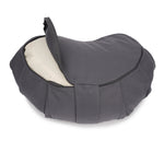 Meditationskissen Zafu ZEN Halbmond BASIC mit ZIP grau 42 x 42 x 15 cm Buchweizenschalen